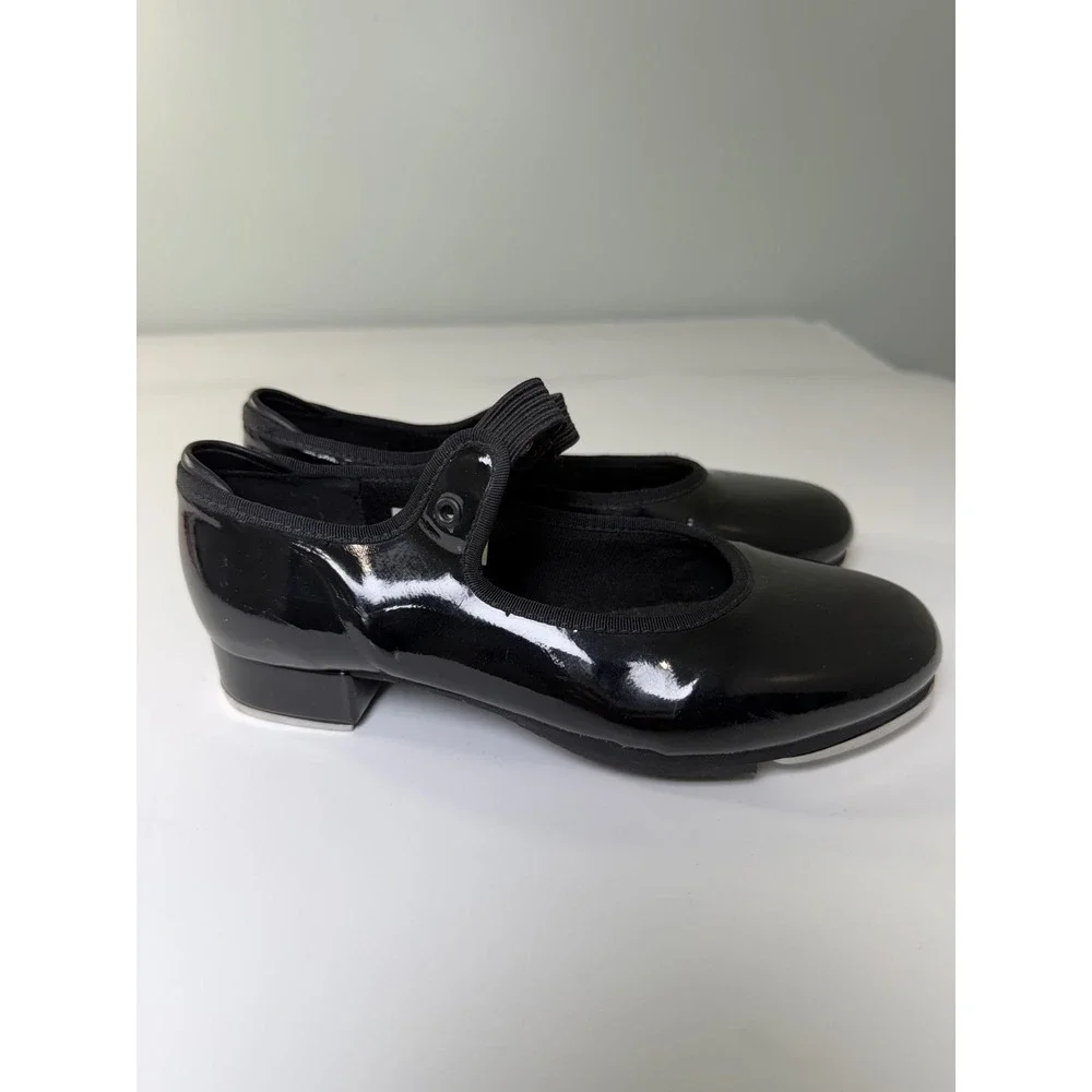 Bloch Kids Black Patent Techno Tap Mary Jane Dance Shoes Size 1W Youth‎
